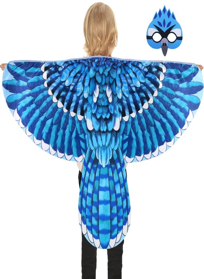 D.Q.Z Bird-Wings-Owl-Costume for Kids with Mask, Dress Up Clothes for Boys Girls Eagle Role Play Hallowen Party (Blue) - Image 1